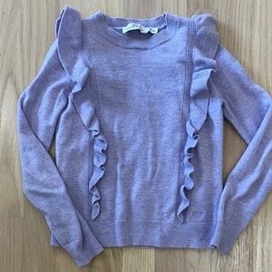 Girls Vineyard Vines purple ruffle sweater XS